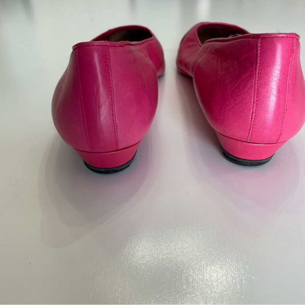 Evan Picone VTG Leather Cap Toe Pink Ballet Flats Womens 8 Fairy Old Money - Picture 4 of 13